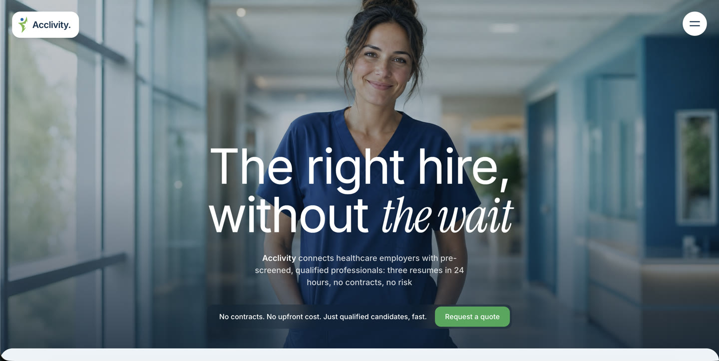 Acclivity website, designed by Equo
