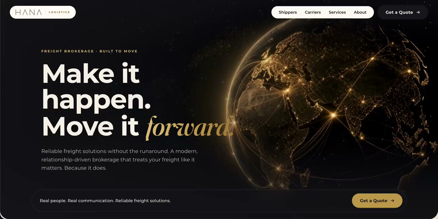 HANA website, designed by Equo